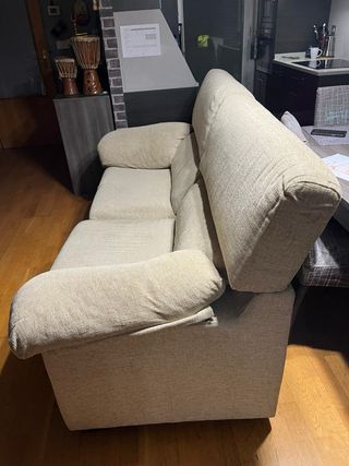 Sofá de 3 plazas en tela beige