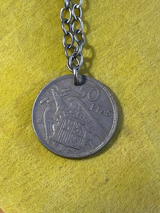 Colgante Moneda 50 Pesetas Franco