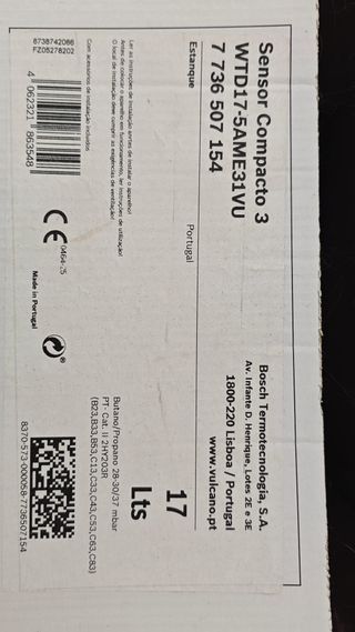 Esquentador Vulcano 17L