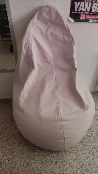 Puf rosa de tela