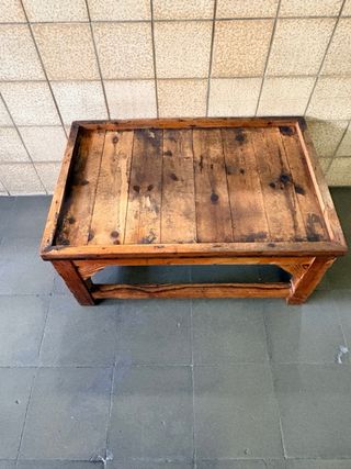 Mesa centro rústica/industrial madera y metal