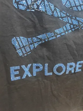 Camiseta Calavera Lentejuelas Talla L