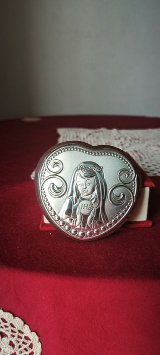 Icona Sacro Cuore Argento Prima Comunione