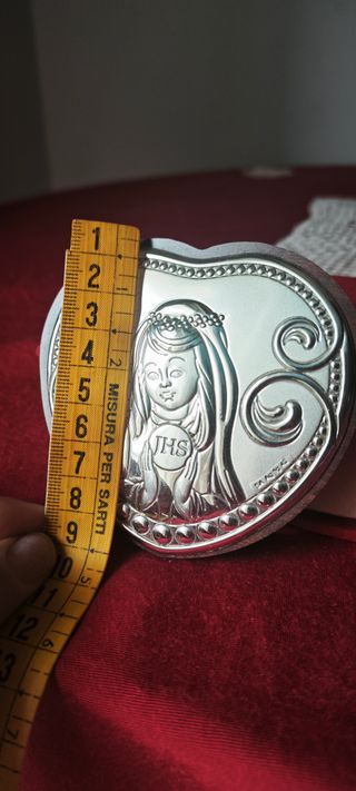 Icona Sacro Cuore Argento Prima Comunione