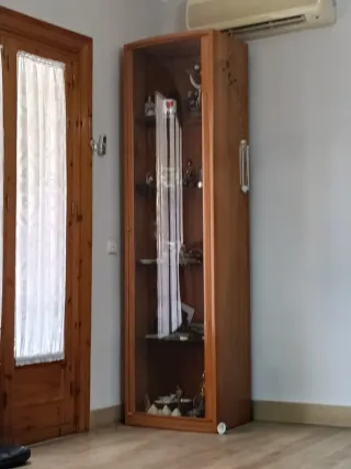 Vitrina grande de madera y cristal