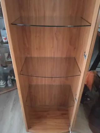 Vitrina grande de madera y cristal