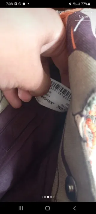 Bolso Zara Multicolor Bordado Cadena