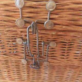 Cesto nasa mimbre muy antiguo siglo XIX 31x24x21