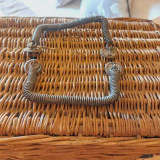 Cesto nasa mimbre muy antiguo siglo XIX 31x24x21