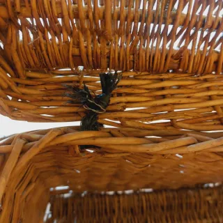 Cesto nasa mimbre muy antiguo siglo XIX 31x24x21