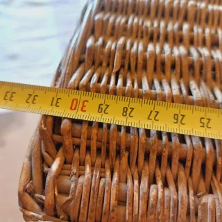 Cesto nasa mimbre muy antiguo siglo XIX 31x24x21