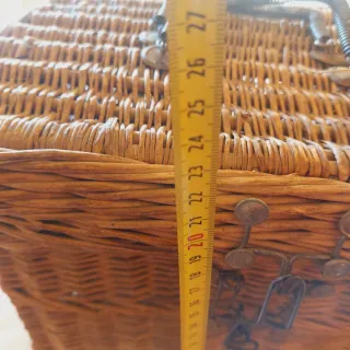 Cesto nasa mimbre muy antiguo siglo XIX 31x24x21