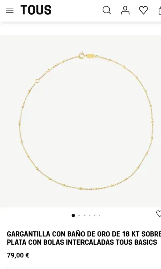 Cadena Tous bolitas oro, con osito ultima moda