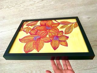 CUADRO FLORES ABSTRACTAS MULTICOLOR 43x33