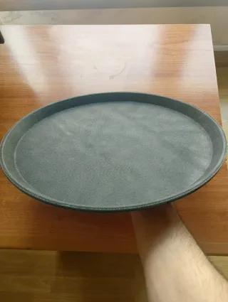 Bandeja camarero redonda negra