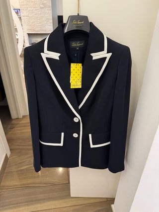 Blazer Luisa Spagnoli blu e bianco taglia 42