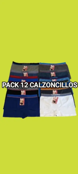 PACK 12 Calzoncillos Uomo BOXER LYCRA Talla XL