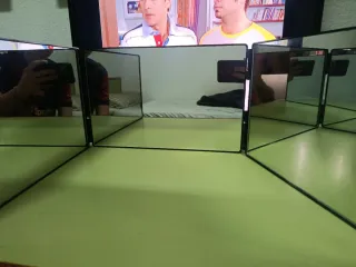 Espejo triple plegable