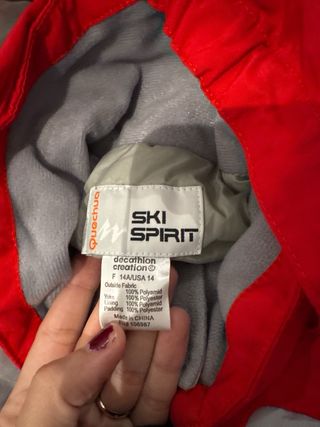Mono de esquí rojo y gris Talla 14
