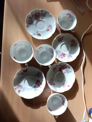 Juego de 4 tazas de té de porcelana
