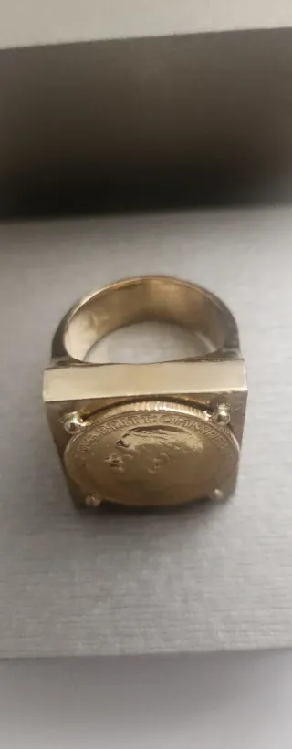 Anillo Oro 18kl con moneda George V. Oro Puro