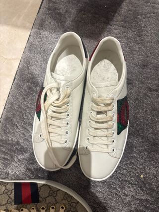 Lote 2 Pares Tenis Gucci Beige y Blanco