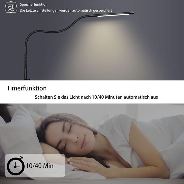 Lâmpada de Mesa LED Flexível Preta