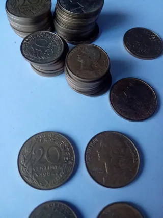 Lote monedas Francia 20 y 10 céntimos