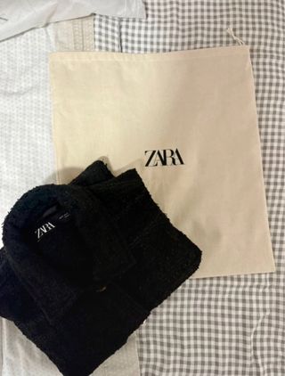 Chaqueta Tweed Negra Zara