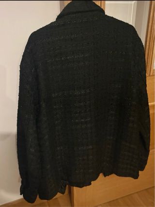 Chaqueta Tweed Negra Zara