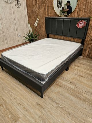 CAMA CON SOMIER ,COLCHON Y CABECERO - ENVIO GRATIS