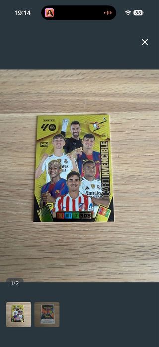 Carta Invencible Panini 2025/26