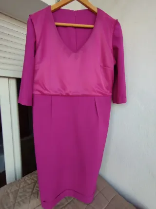 Vestido fiesta fucsia T.48/XL