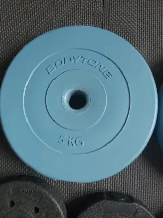 4 Discos de Pesas 1 kg y 2 de 5 kg