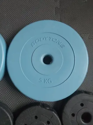 4 Discos de Pesas 1 kg y 2 de 5 kg