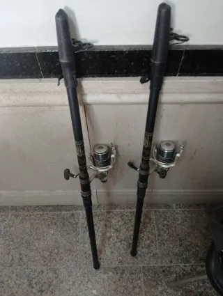 2 cañas de pesca carpfishing con carretes