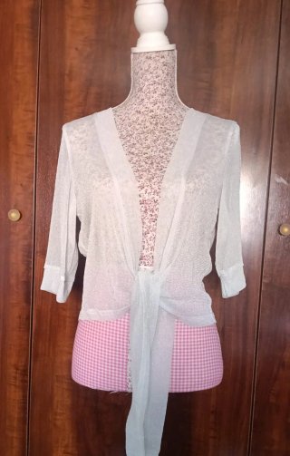 Vestido de fiesta azul y se regala chal plateado.