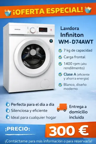Lavadora Infiniton WM-D74AWT Blanca