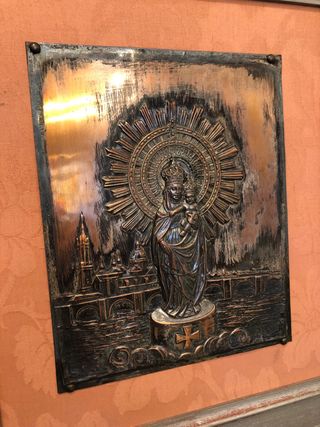 Quadro Virgen del Pilar in Metallo