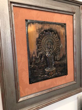 Quadro Virgen del Pilar in Metallo