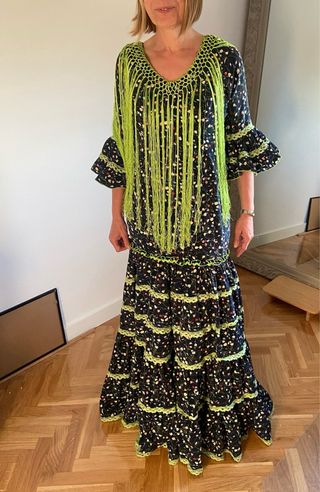 Vestido Flamenca Isabel Ruiz Negro y Verde