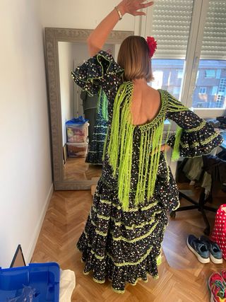 Vestido Flamenca Isabel Ruiz Negro y Verde