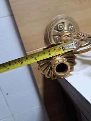 Candelabro de metal y mármol. Pareja