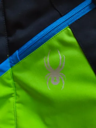 Chaqueta esquí Spyder verde y negra. Talla 18 niño