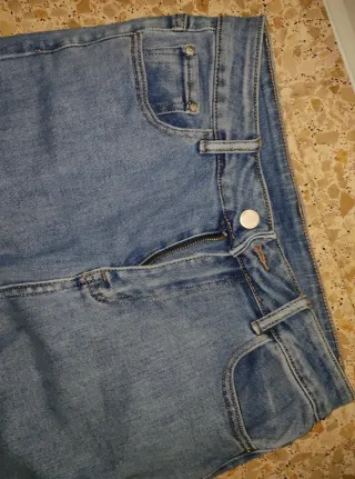 Pantalón vaquero ancho mujer