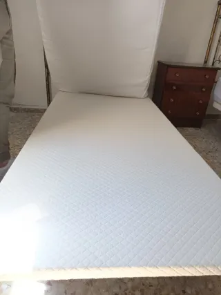 Juego de 2 camas con cabeceros dorados