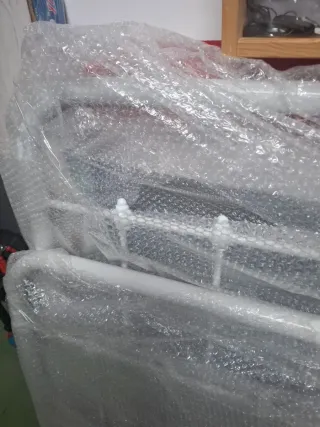 Estructura Cama Individual Metálica Blanca Leirvik