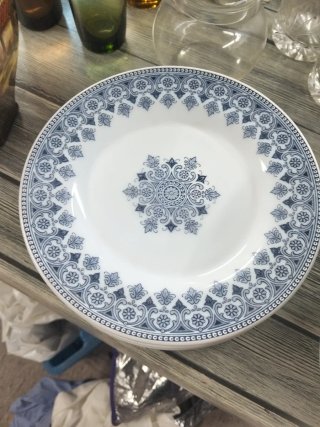 Platos Rivanel Porcelana Azul y Blanco