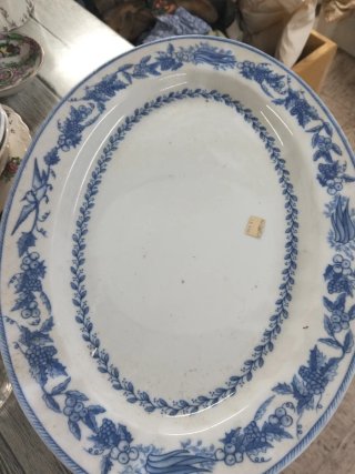 Platos Rivanel Porcelana Azul y Blanco