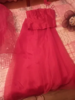 Corpiño y falda de fiesta rojo